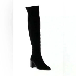 NWOB Seychelles Anthropologie Over The Knee Black Suede Heeled Boot Size 9